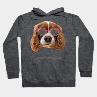 Dog with Pink Glasses Hoodie